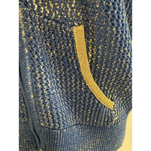 Vintage Just B  Blue Gold Accent Zip Hoodie Size S NWT - Picture 2 of 9